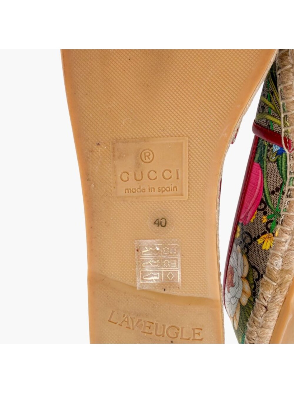 Gucci GG Flora Espadrilles Beige Canvas Flats Floral Supreme Size 40 US 10 - Picture 13 of 14